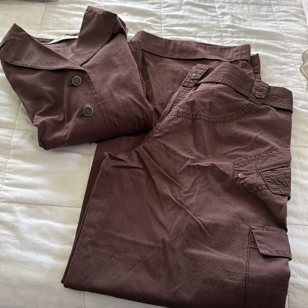 Mascara Brown Pantsuit with Straight Leg Cut